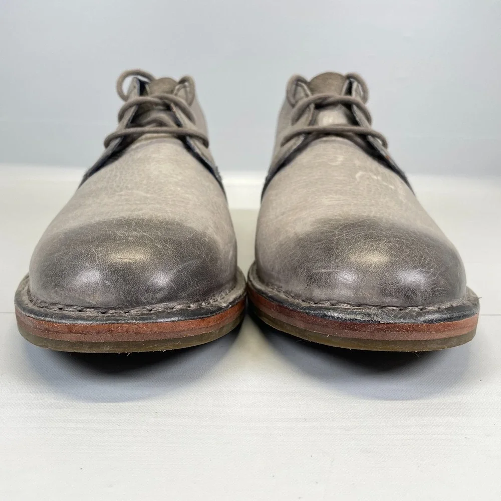 Cole Haan Glenn Chukka Boots Mens Size 9 M Gray Leather Burnished Desert Shoes